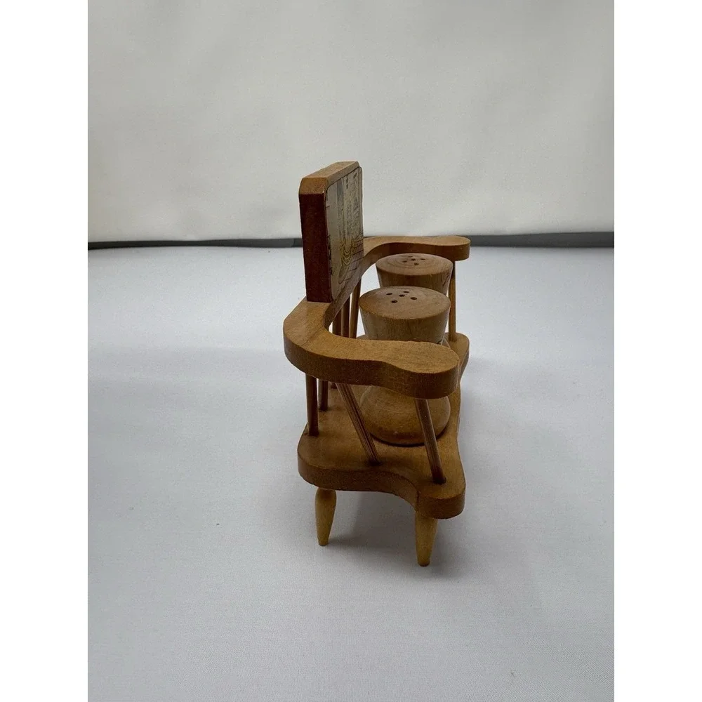 Rooster Salt & Pepper Shakers Wooden Bench Vintage Farmhouse Country New Orleans